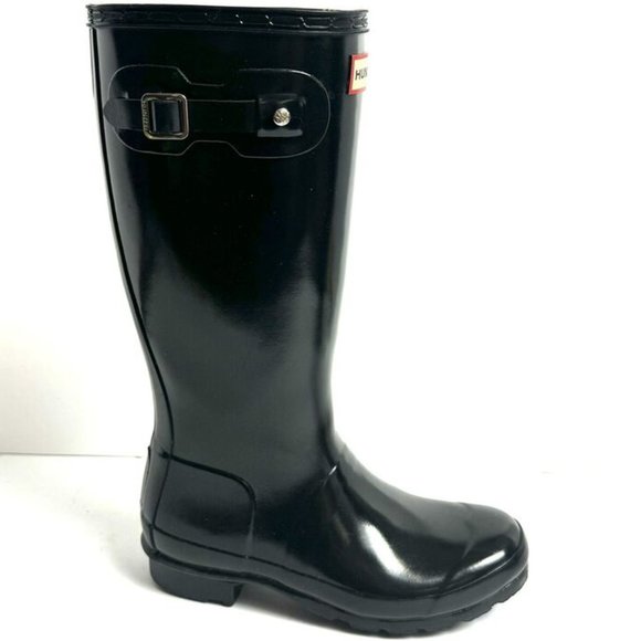 Hunter Original Gloss Rain Boot Black Size 4 M Boys